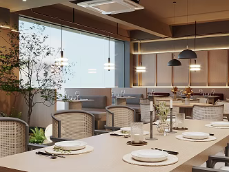 Modern Western Restaurant Tableware Restaurant Tableware Hotel Restaurant Music Restaurant Light Luxury Western Restaurant Dining Table Chair Card Seat Sofa C 3d model