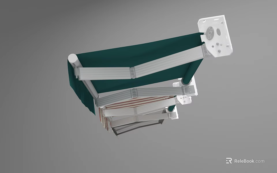 Medical Surgical Light With Green Shade Adjustable Arm And Control Panel 3d model 