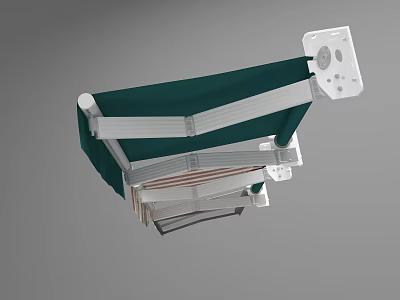 Medical Surgical Light With Green Shade Adjustable Arm And Control Panel 3d model