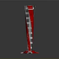 Modern Red And Silver Tall Vase With Geometric Patterns And Stable Base