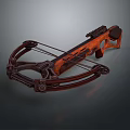 Detailed Vintage Wooden Crossbow With Mechanical Design And Metal Components