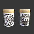 Two Coffee Canisters with Wooden Lids Organic Premium Quality Labels