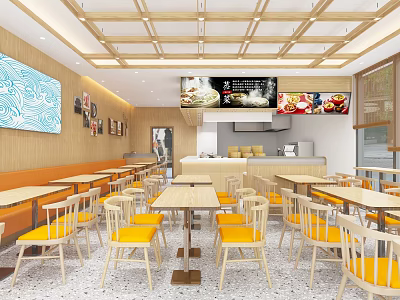 Restaurant noodle restaurant fast food 3d model
