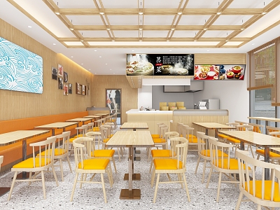 Restaurant noodle restaurant fast food 3d model