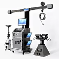 Industrial Equipment With Multiple Display Screens Mechanical Arm And Control Panel