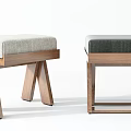 Modern Wooden Stools With Different Upholstered Seats And Design Styles For Home