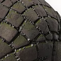 Spherical Mosaic Tile Assembly With Dark Green Geometric Pattern Texture