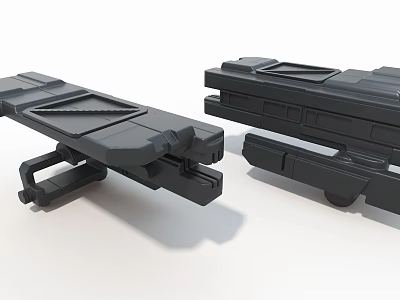 Black Industrial Equipment Mechanical Components With Structural Design And Two Units 3d model