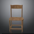 Classic Wooden Chair With Simple Backrest And Sturdy Seat Structure