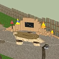 Outdoor Children's Playground With Play Structures Sandpit Green Grass And Aerial View