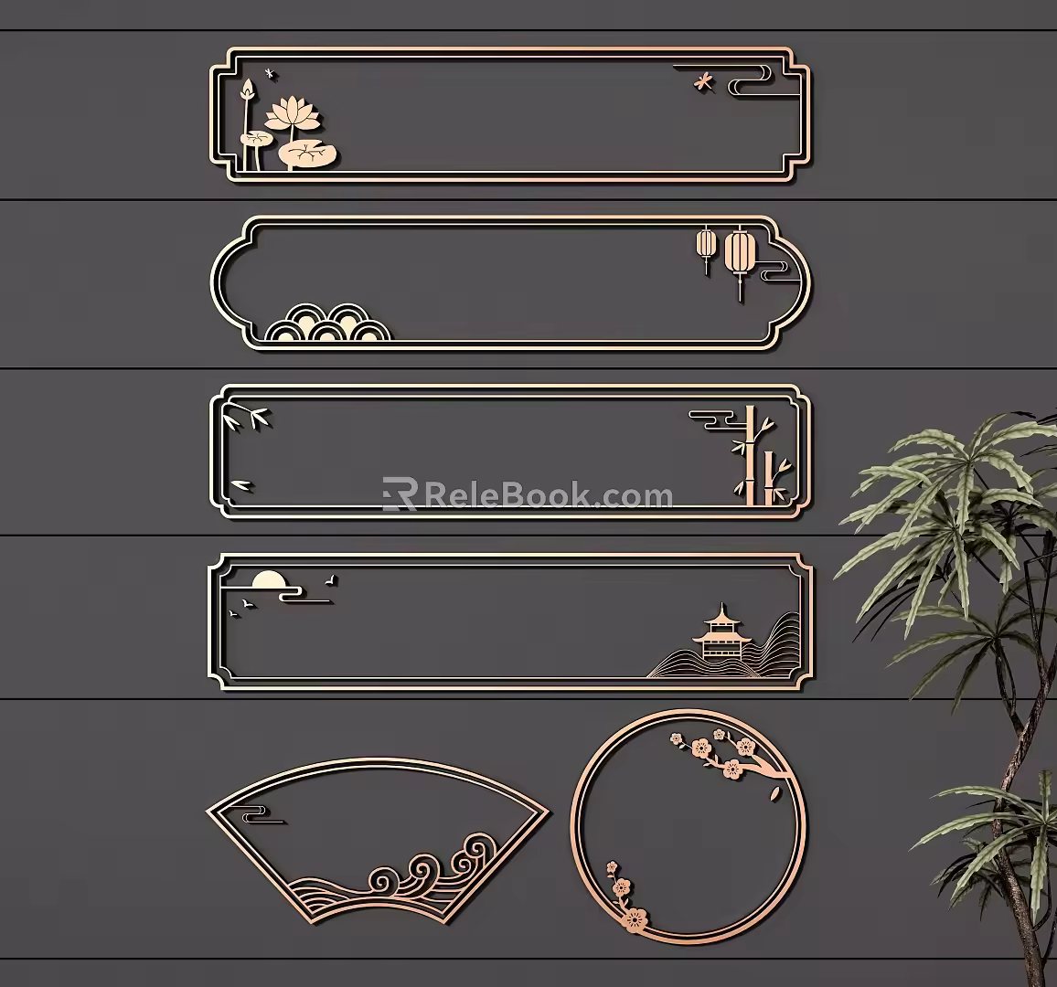 Line Carving Element Component 3d model