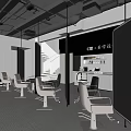 Modern Beauty Hair Salon Interior Design With Styling Chairs Mirrors And Counter