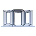 Ornate Classical Doorway Structure With Marble Columns Steps And Decorative Details