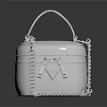 Copper Box Bag With Braided Handle And Decorative Chain Metallic Finish
