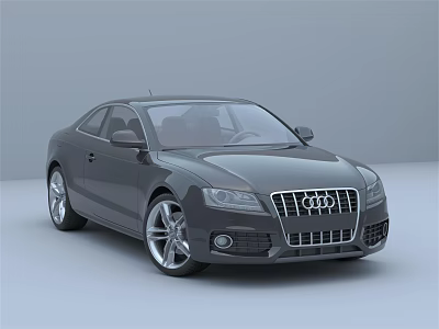 Gray Audi Coupe Car with Modern Sporty Front Design and Stylish Alloy Wheels 3d model