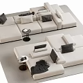 Spacious Beige Modular Sectional Sofa With Black Cushions Gray Throws And Side Tables