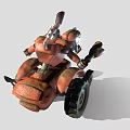 Futuristic Robot Riding Mechanical Creature With Glowing Eye And Rugged Armor Design