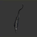 Realistic Long Snouted Striped Reptile Model With Blue Black Body On Dark Background