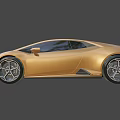 Orange Lamborghini Sports Car With Sleek Exterior Design And Black Alloy Wheels