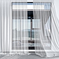 modern curtain gauze curtain 3d model