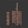 Red Brick Structures In Various Shapes And Heights For 3D Rendering 3d model