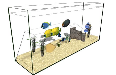 Modern fish tank fashion fish tank 3d model