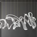 Modern Curved Crystal Chandelier With Intricate Design And Sparkling Light For Contemporary Interior
