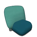 Single Sofa in Two Tone Green Upholstered Fabric with Modern Textured Design 3d model