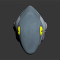 Blue And White Plush Shark Stuffed Toy With Yellow Eyes For Kids