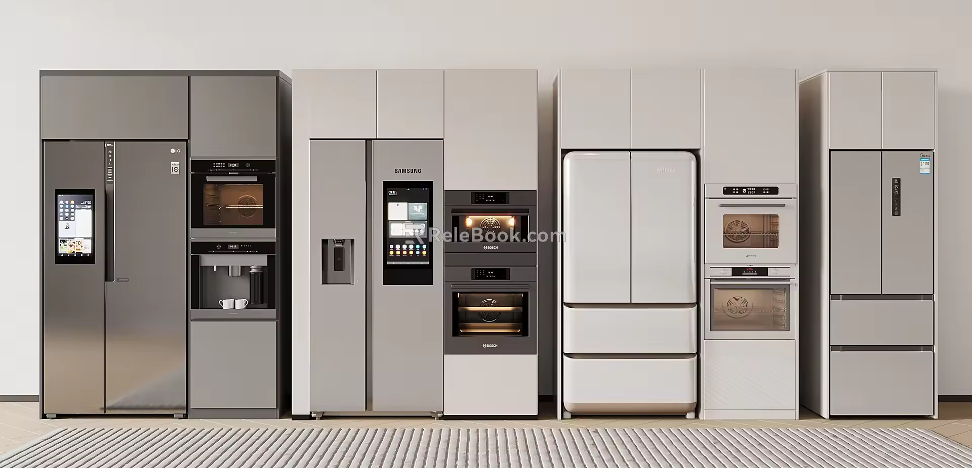 Modern refrigerator built-in refrigerator double door refrigerator single door refrigerator oven mini refrigerator 3d model