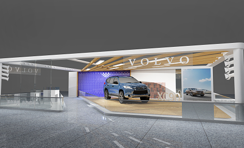 Modern Exhibition Volvo Booth 3d model