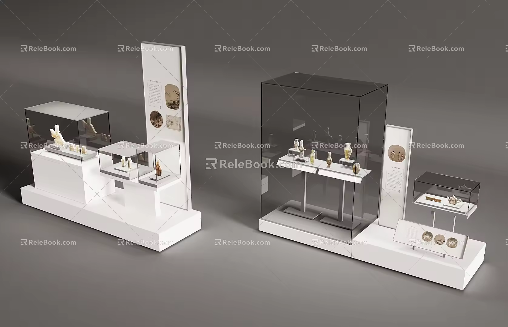 Cultural Relics Display Cabinet Display Desk 3d model