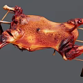 Whole Roasted Lamb On Rotisserie Rack With Golden Crispy Skin And Juicy Meat