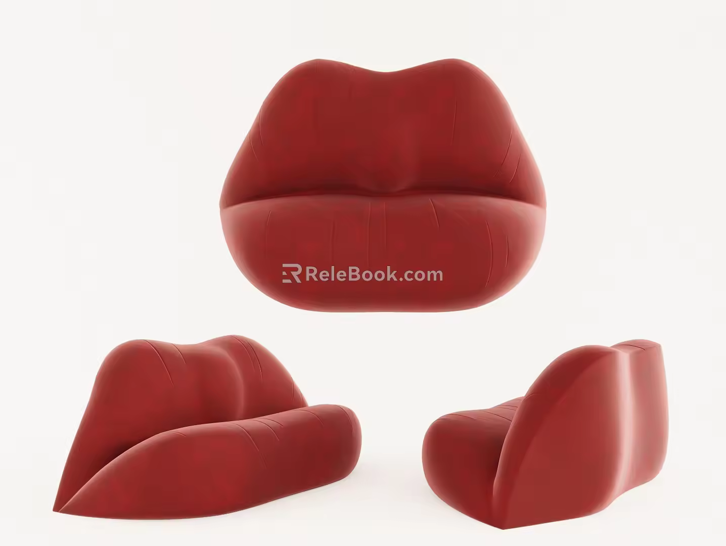 Lazy Sofa Chair Red Sofa Red Lip Sofa Single Sofa Chair 3d model
