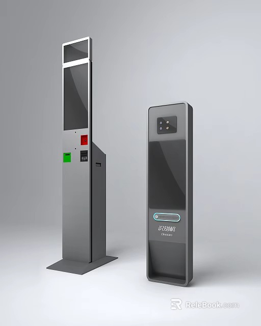 Commercial Access Control Equipment With Dual Units Touch Screen And Camera System 3d model