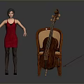 Red Dress Black Stockings High Heels And Wooden Chair Daily Living Essentials