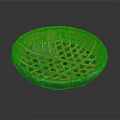 Handwoven Bamboo Storage Basket With Circular Shape And Hollow Patterns 3d model