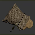 Handwoven Burlap Storage Bag With Natural Fiber Plates For Home Use