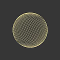 White Sphere Component Placed On Surface Against Textured Wall With Vintage Patterns