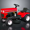 Red Agricultural Tractor With Compact Design For Efficient Mowing And Steering Wheel Seat