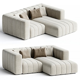 Milotti Minotti double sofa 3d model