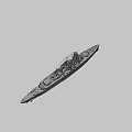 Vintage Battleship With Large Turrets Gray Hull And Deck Antenna Structures