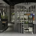 Industrial Style Modern Office Interior With Glass Partitions Green Chairs Plants And City Night View