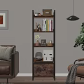 Modern Storage Shelf With Multiple Tiers Books Decorations And Boxes In Living Room