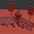 Modern Flag Defense Item Arrow Target 3d model