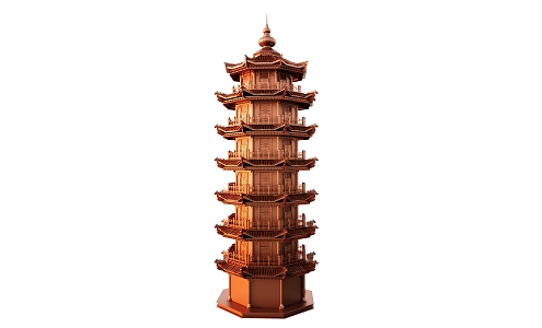 Chinese Pagoda Seven-storey Pagoda 3d model