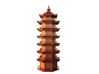 Chinese Pagoda Seven-storey Pagoda 3d model