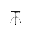 Modern Adjustable Bar Stools With Black Seat And Silver Metal Base