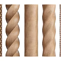 Various Wooden Columns With Spiral Grid Straight And Textured Design Styles