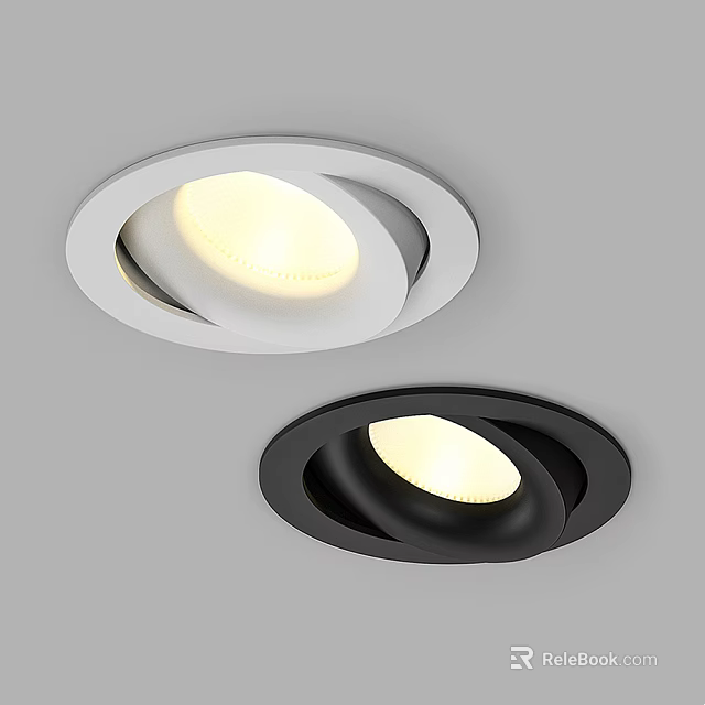 Modern Recessed Downlights Spotlights With White And Black Design For Interior Lighting 3d model 